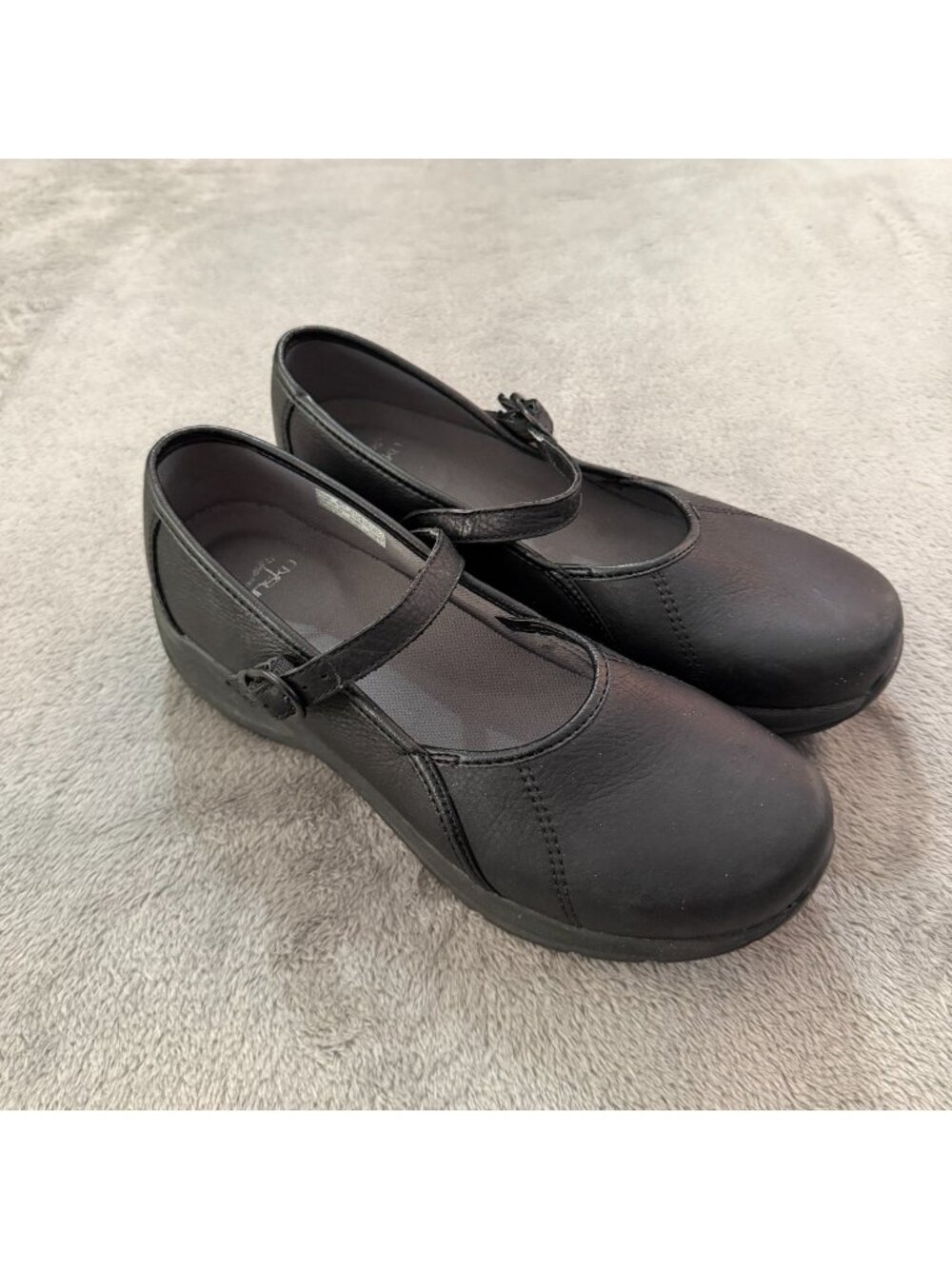 Dansko Black Leather Mary Jane Shoes Slip Resistant Clogs Size 40 US 9.5 10